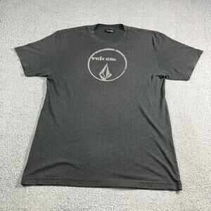 Volcom Stone Shirt Mens L Gray Surf Skate Y2K Short Sleeve Vintage Grunge
